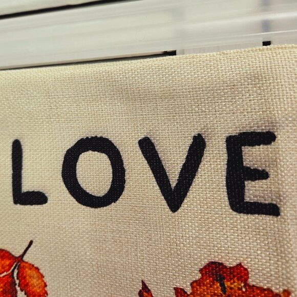 NEW "I LOVE FALL MOST OF ALL" FLORAL GNOME POLYESTER LINEN PILLOW COVER 18" - Picture 9 of 9
